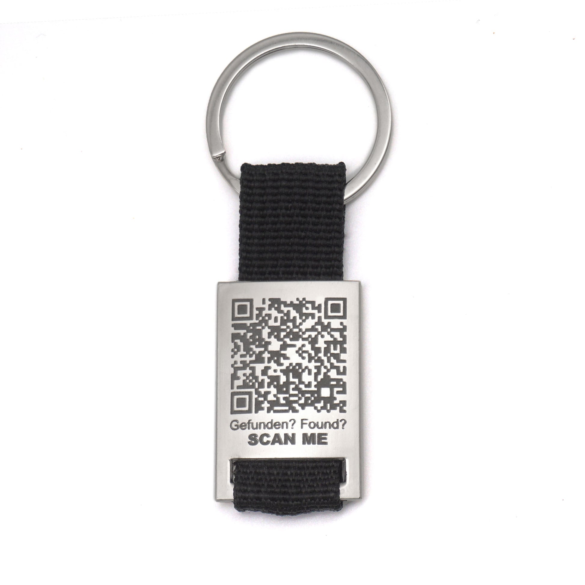 Metall-Stoff Schlüsselanhänger mit QR-Code